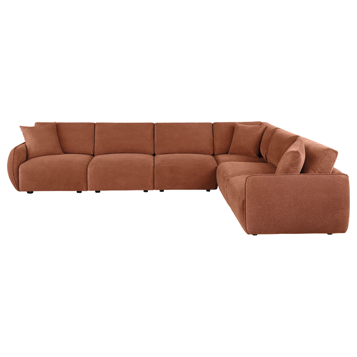 Elysia 6-piece Fabric Upholstered Modular Sectional Sofa - Coral