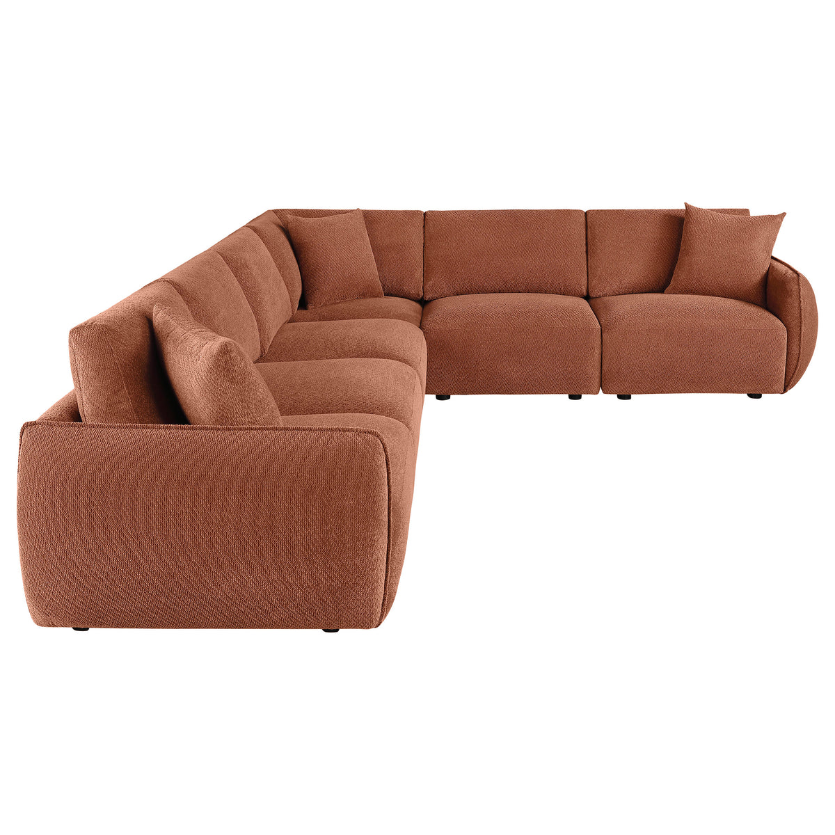 Elysia 6-piece Fabric Upholstered Modular Sectional Sofa - Coral