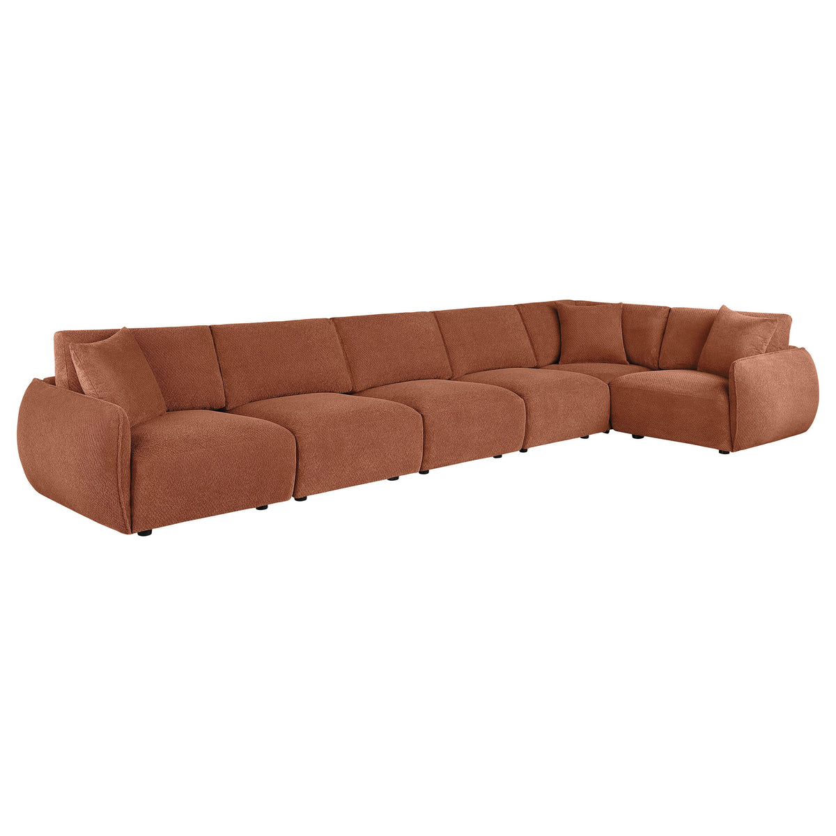Elysia 6-piece Fabric Upholstered Modular Sectional Sofa - Coral