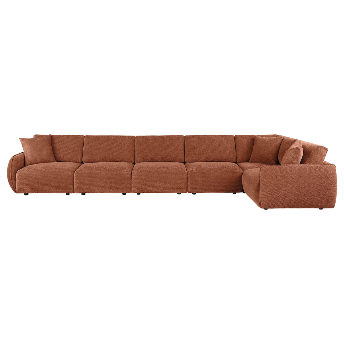 Elysia 6-piece Fabric Upholstered Modular Sectional Sofa - Coral