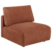 Elysia Fabric Upholstered Modular Armless Chair - Coral