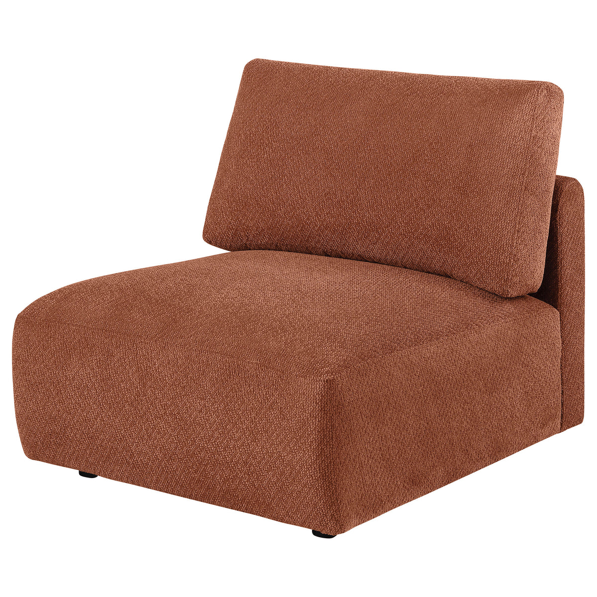 Elysia Fabric Upholstered Modular Armless Chair - Coral