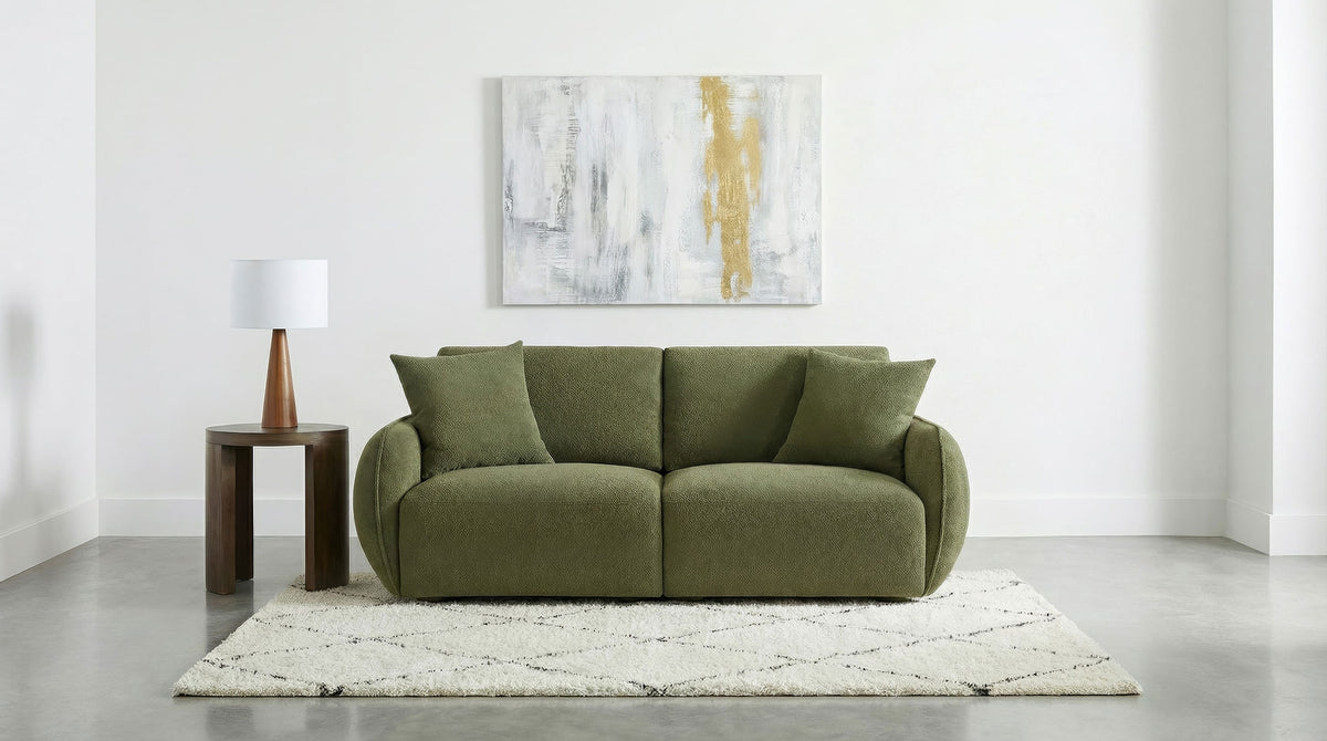 Elysia Fabric Upholstered Modular Lounge Loveseat - Green