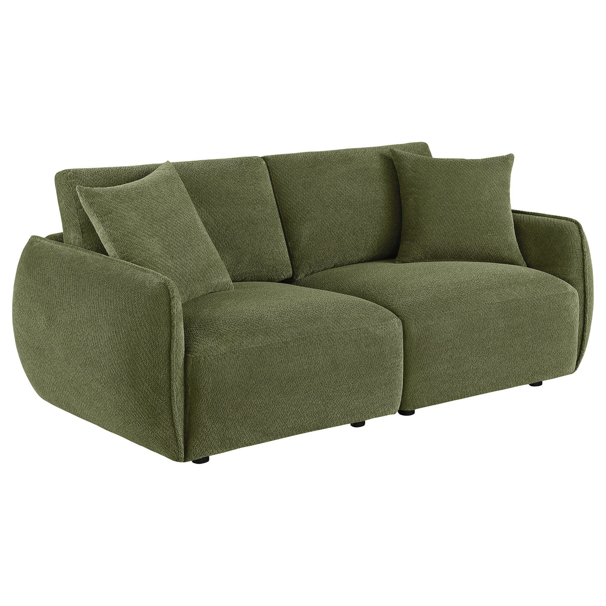 Elysia Fabric Upholstered Modular Lounge Loveseat - Green