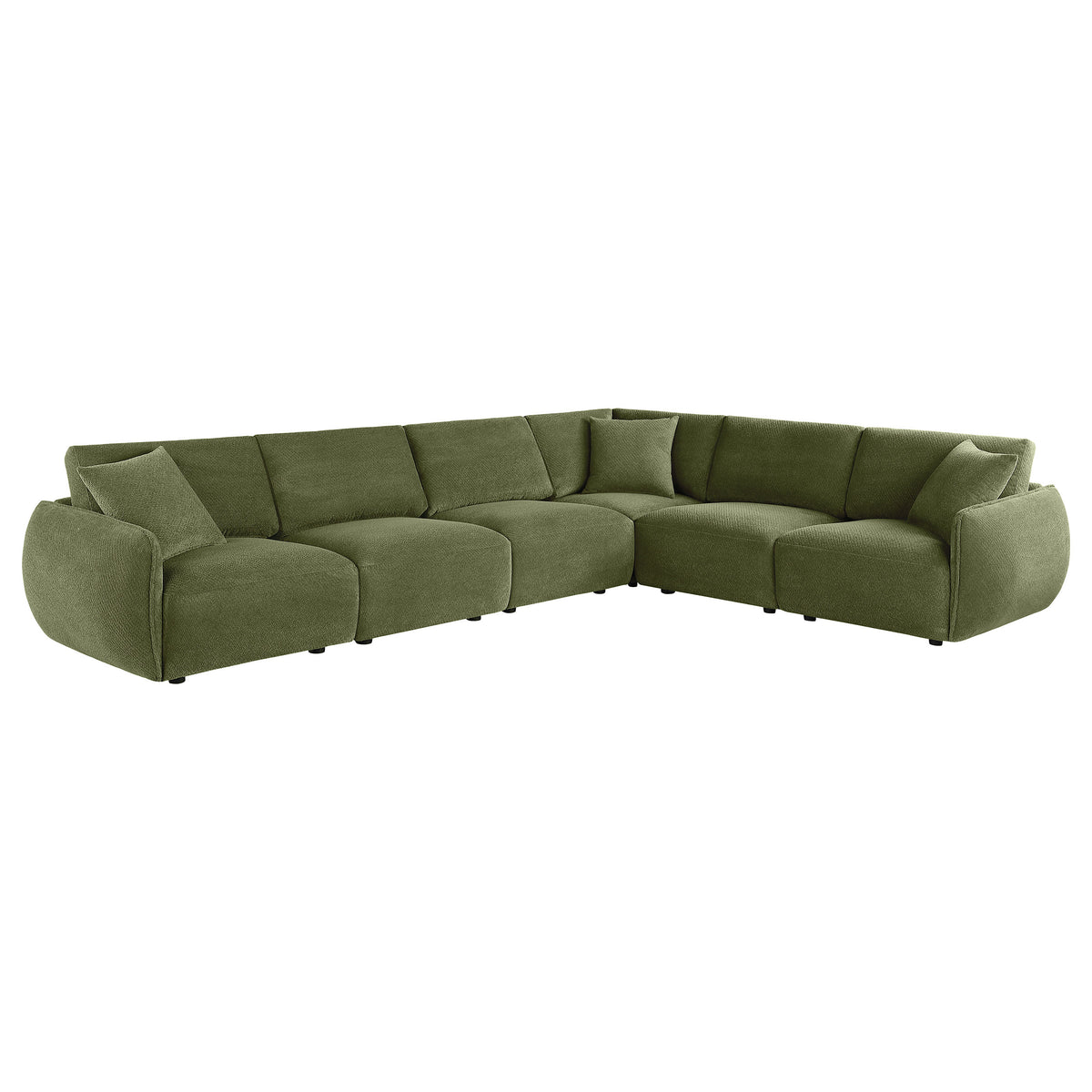 Elysia 6-piece Fabric Upholstered Modular Sectional Sofa - Green