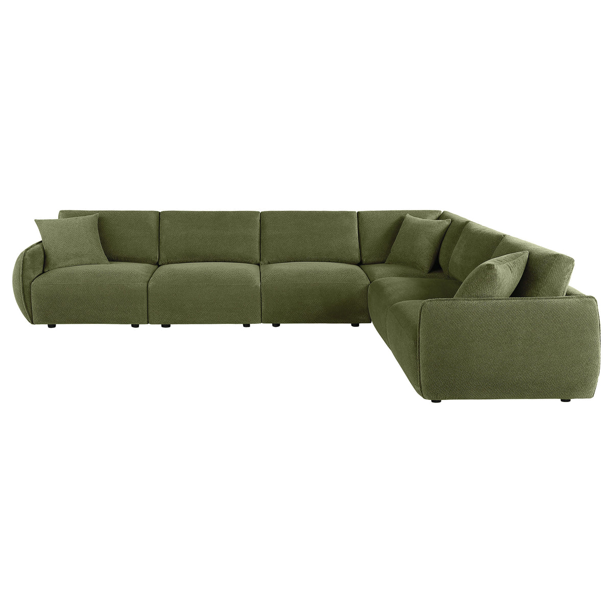 Elysia 6-piece Fabric Upholstered Modular Sectional Sofa - Green