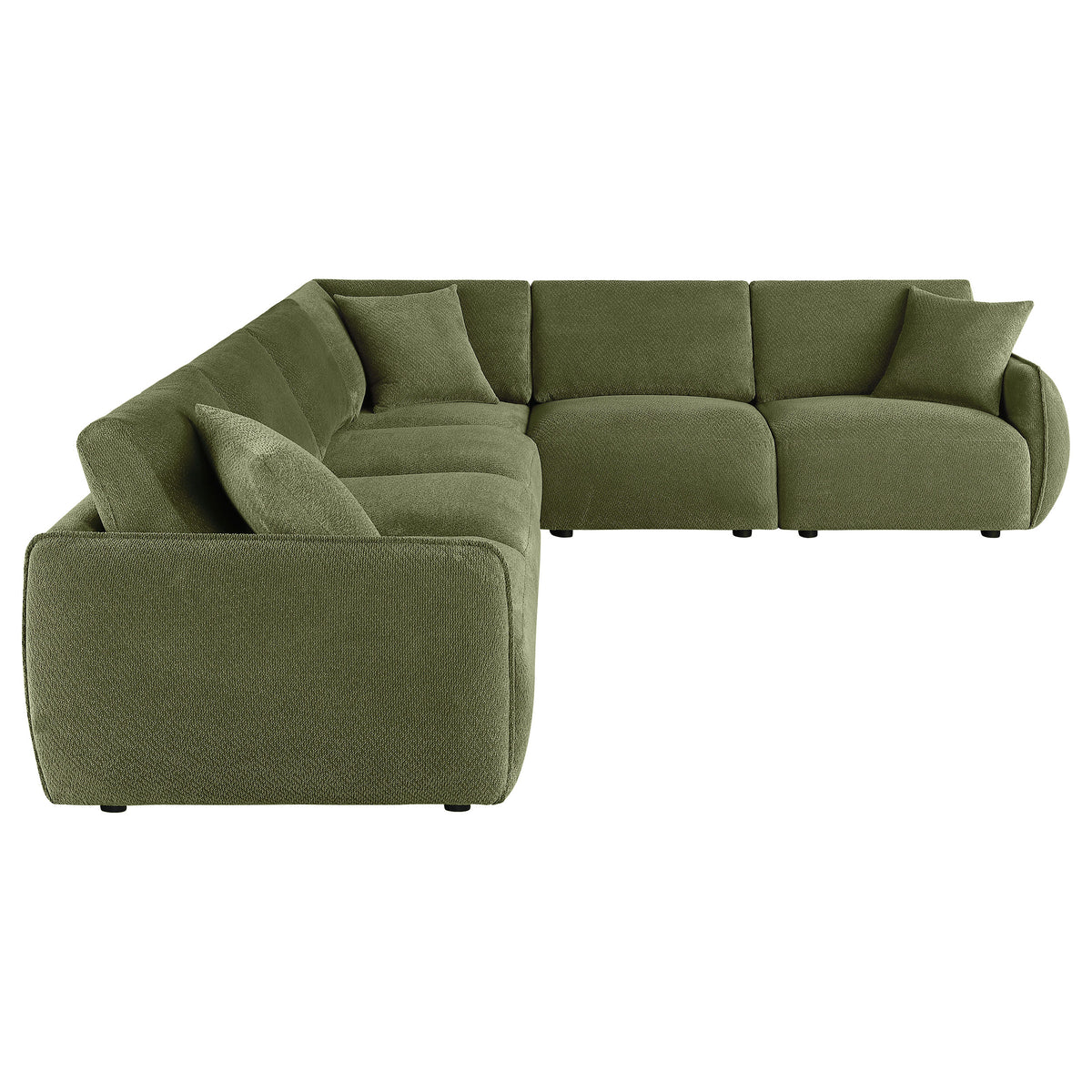 Elysia 6-piece Fabric Upholstered Modular Sectional Sofa - Green