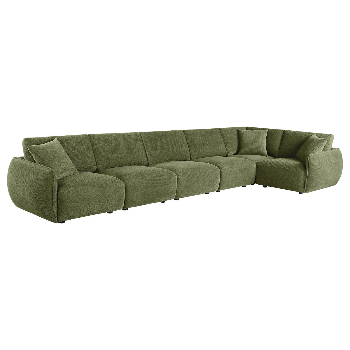 Elysia 6-piece Fabric Upholstered Modular Sectional Sofa - Green