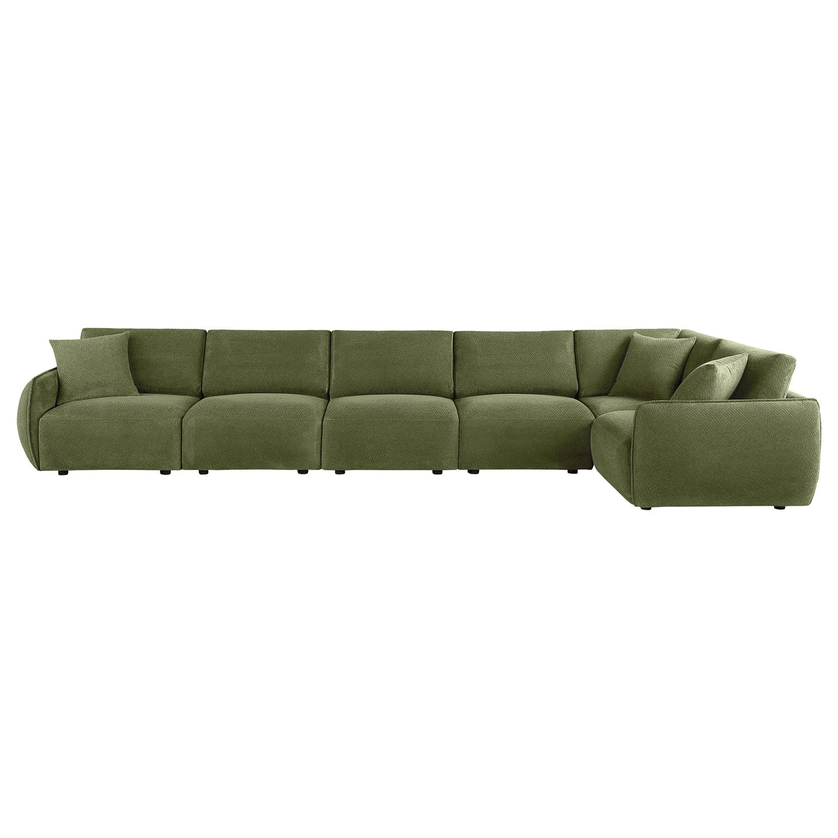 Elysia 6-piece Fabric Upholstered Modular Sectional Sofa - Green