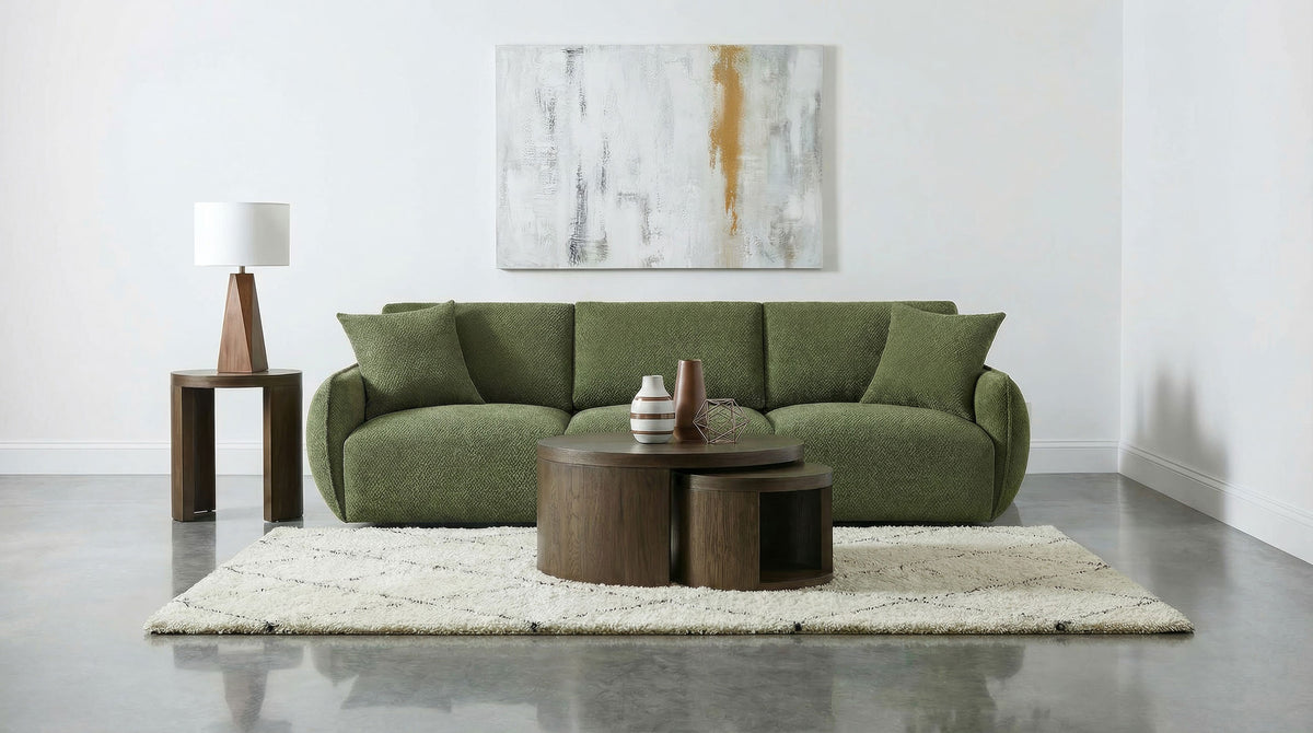 Elysia Fabric Upholstered Modular Lounge Sofa - Green