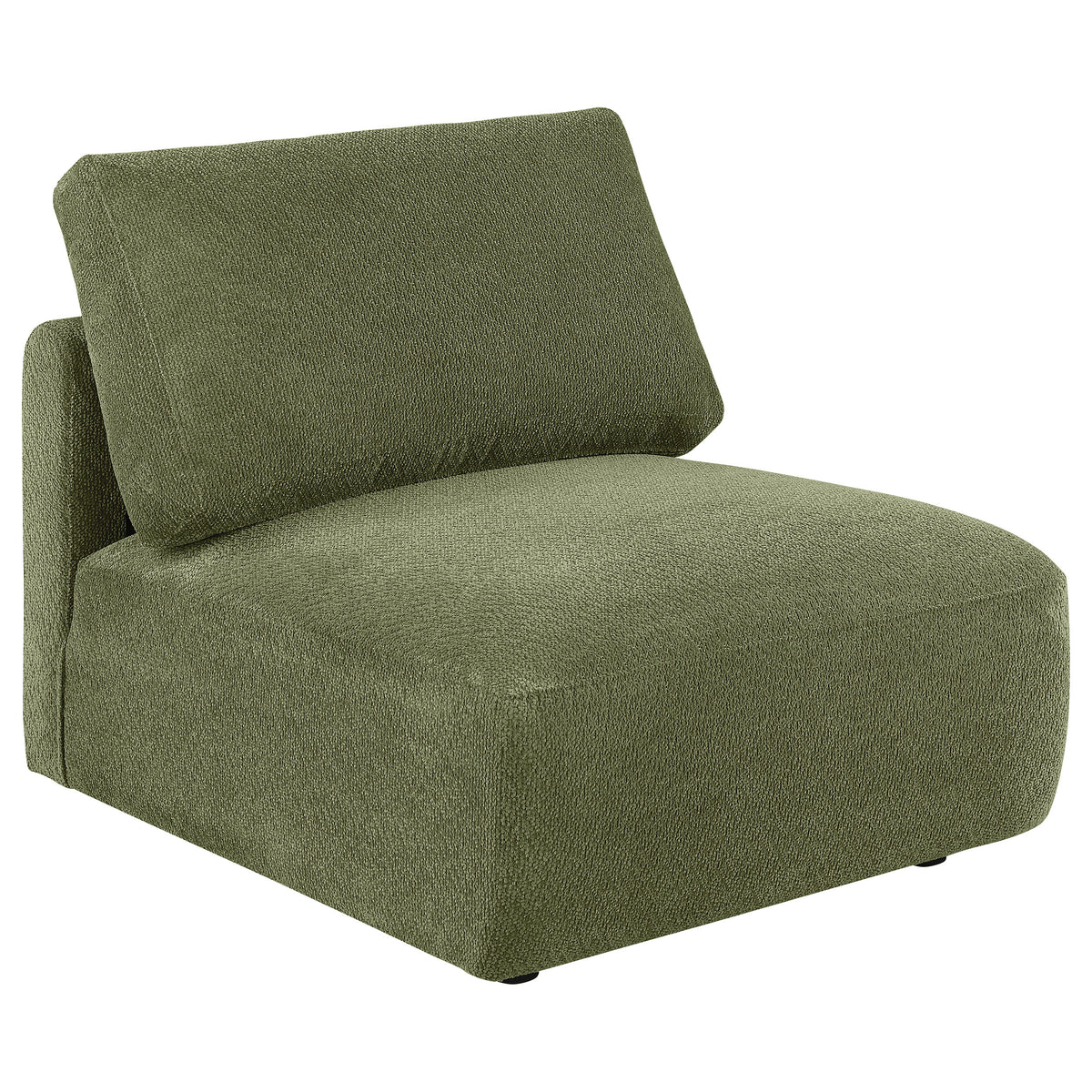 Elysia Fabric Upholstered Modular Armless Chair - Green