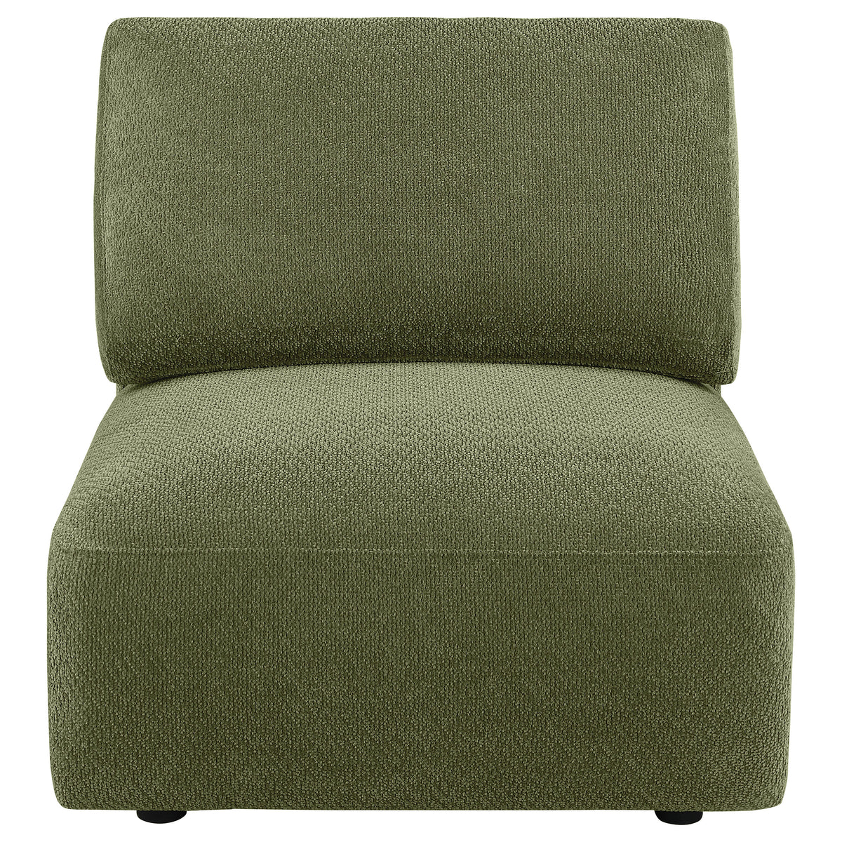 Elysia Fabric Upholstered Modular Armless Chair - Green