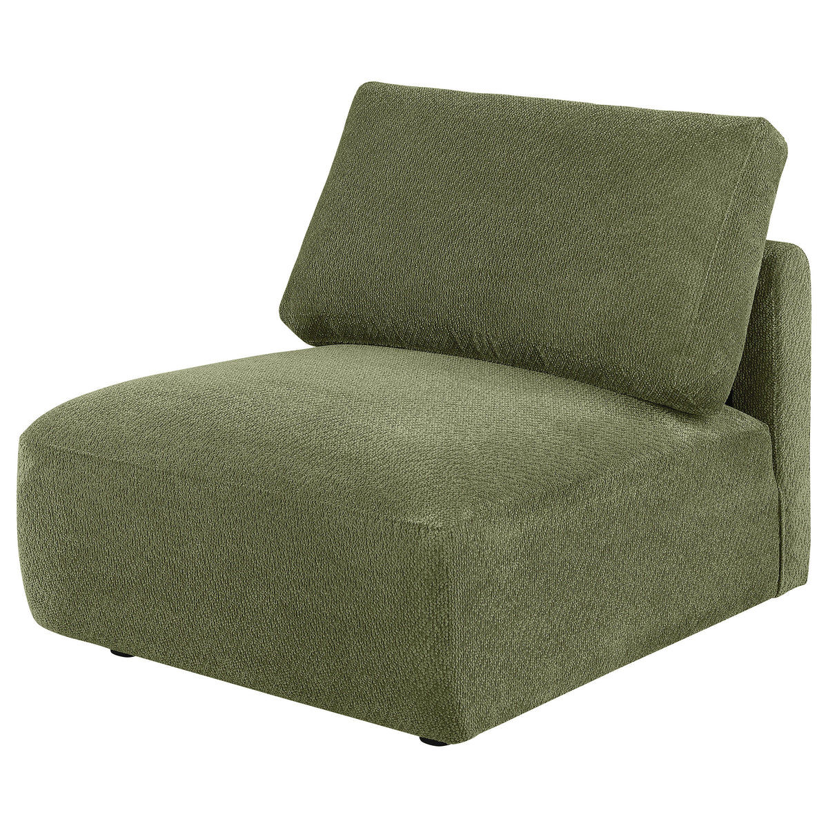 Elysia Fabric Upholstered Modular Armless Chair - Green
