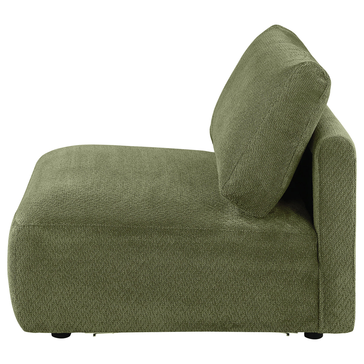 Elysia Fabric Upholstered Modular Armless Chair - Green