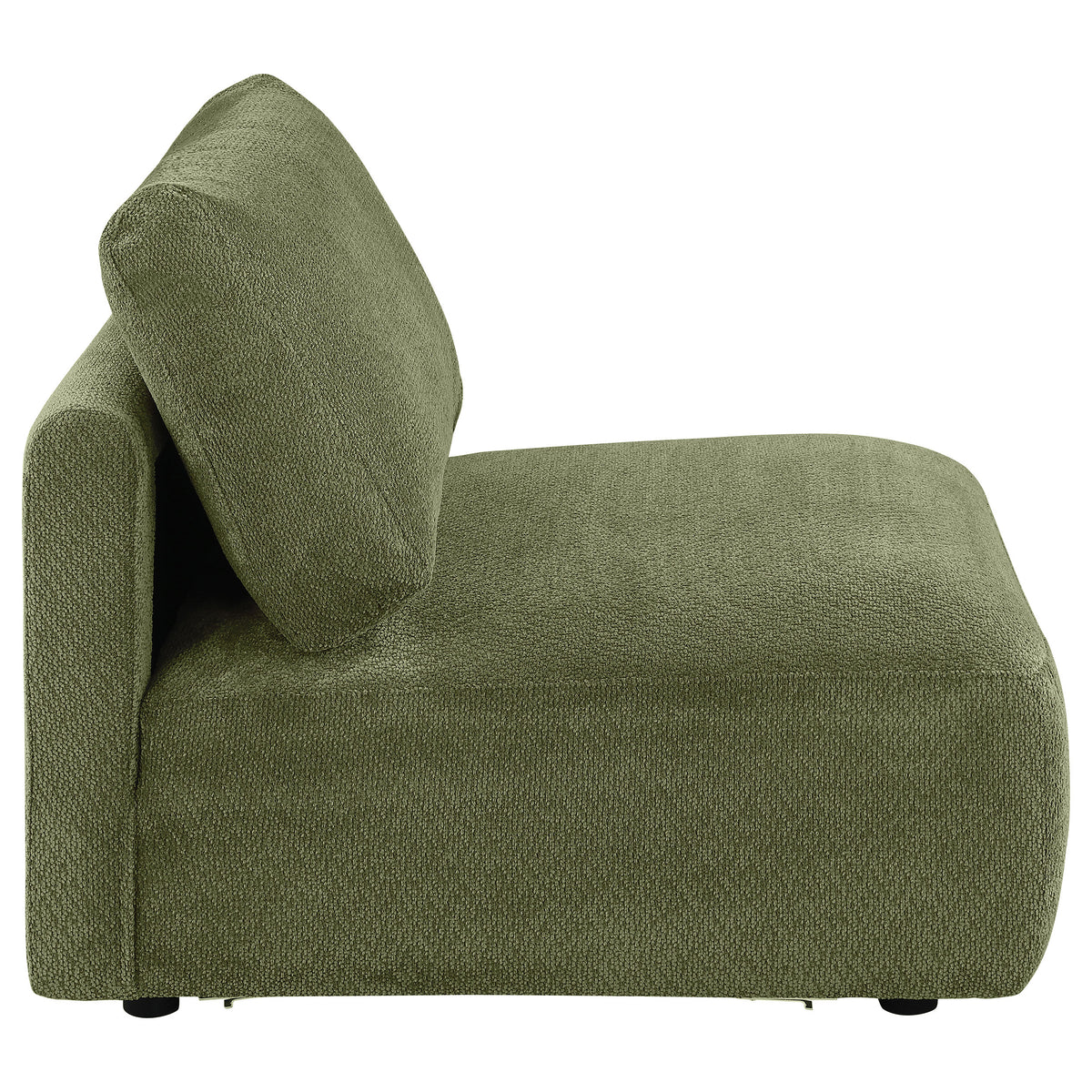 Elysia Fabric Upholstered Modular Armless Chair - Green