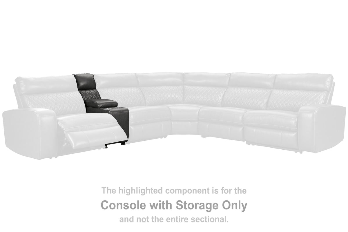Samperstone Console with Storage Faux Leather