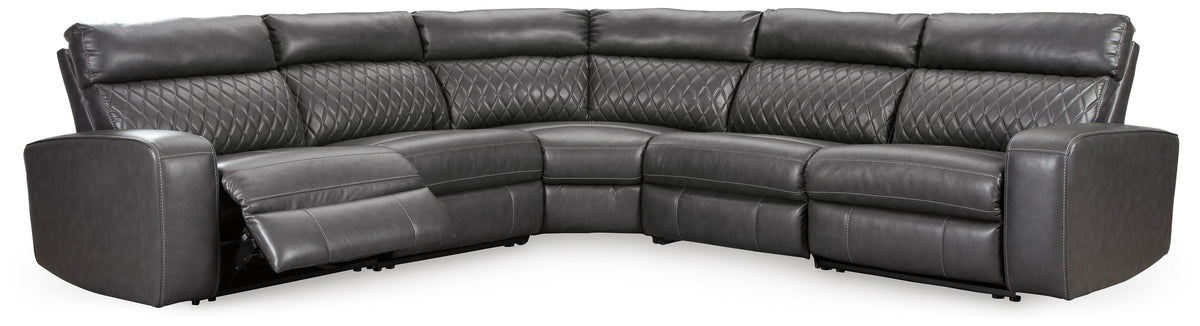 Samperstone 5-Piece Power Reclining Sectional Faux Leather