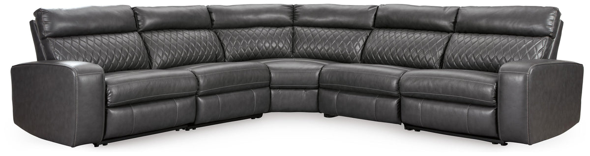 Samperstone 5-Piece Power Reclining Sectional Faux Leather