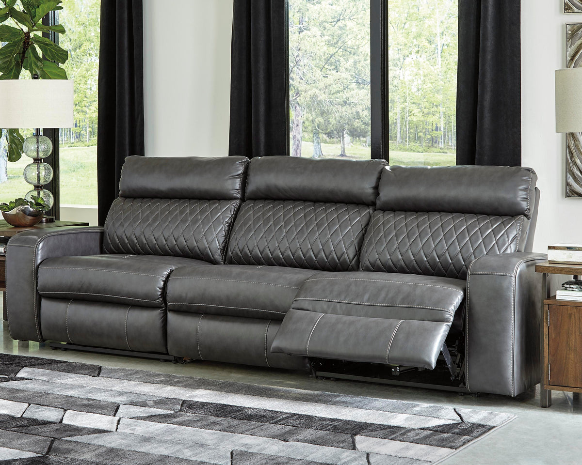 Samperstone 3-Piece Power Reclining Sectional Sofa Faux Leather