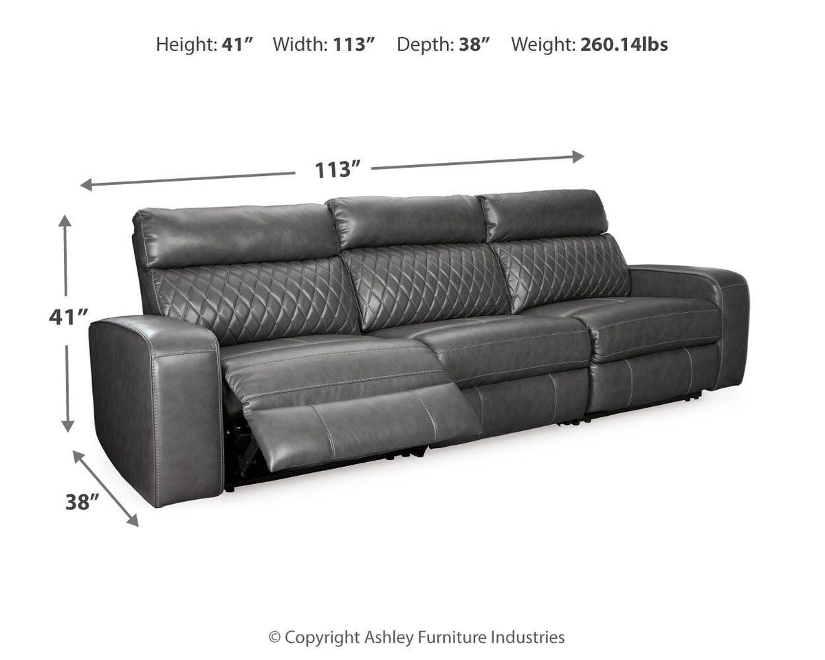 Samperstone 3-Piece Power Reclining Sectional Sofa Faux Leather