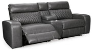 Samperstone 3-Piece Power Reclining Sectional Loveseat Faux Leather