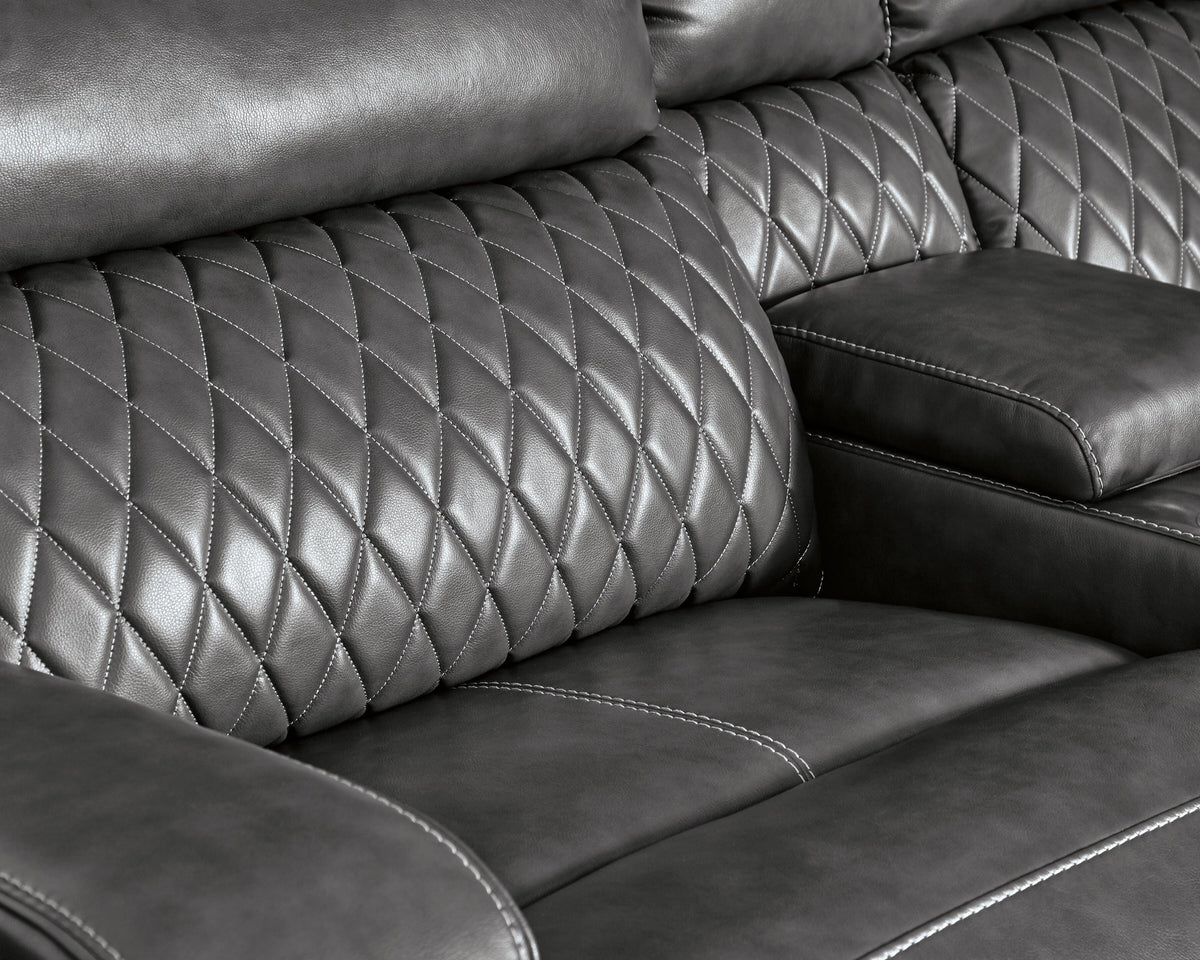 Samperstone 3-Piece Power Reclining Sectional Loveseat Faux Leather