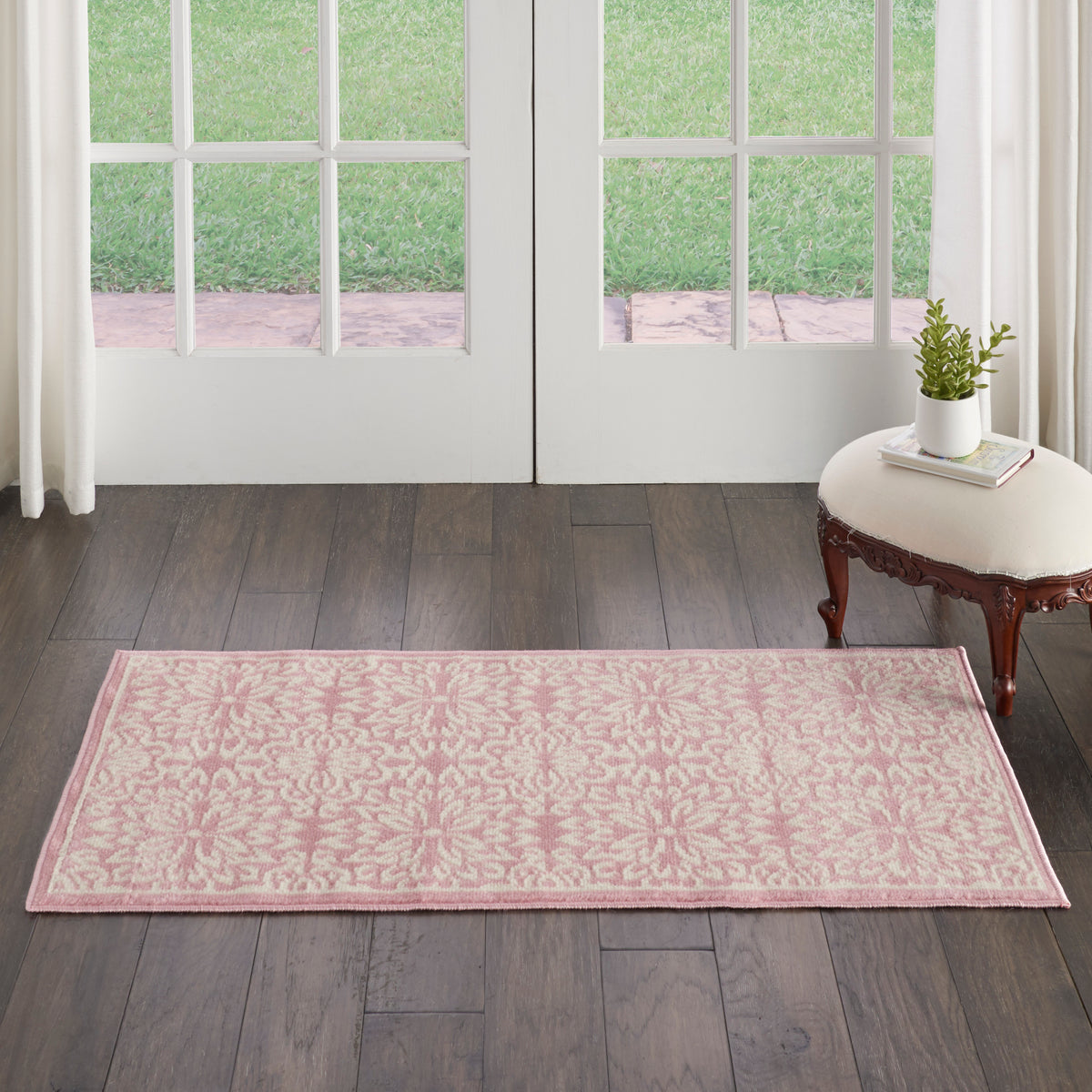 Jubilant JUB06 Ivory Pink Rug - room scene