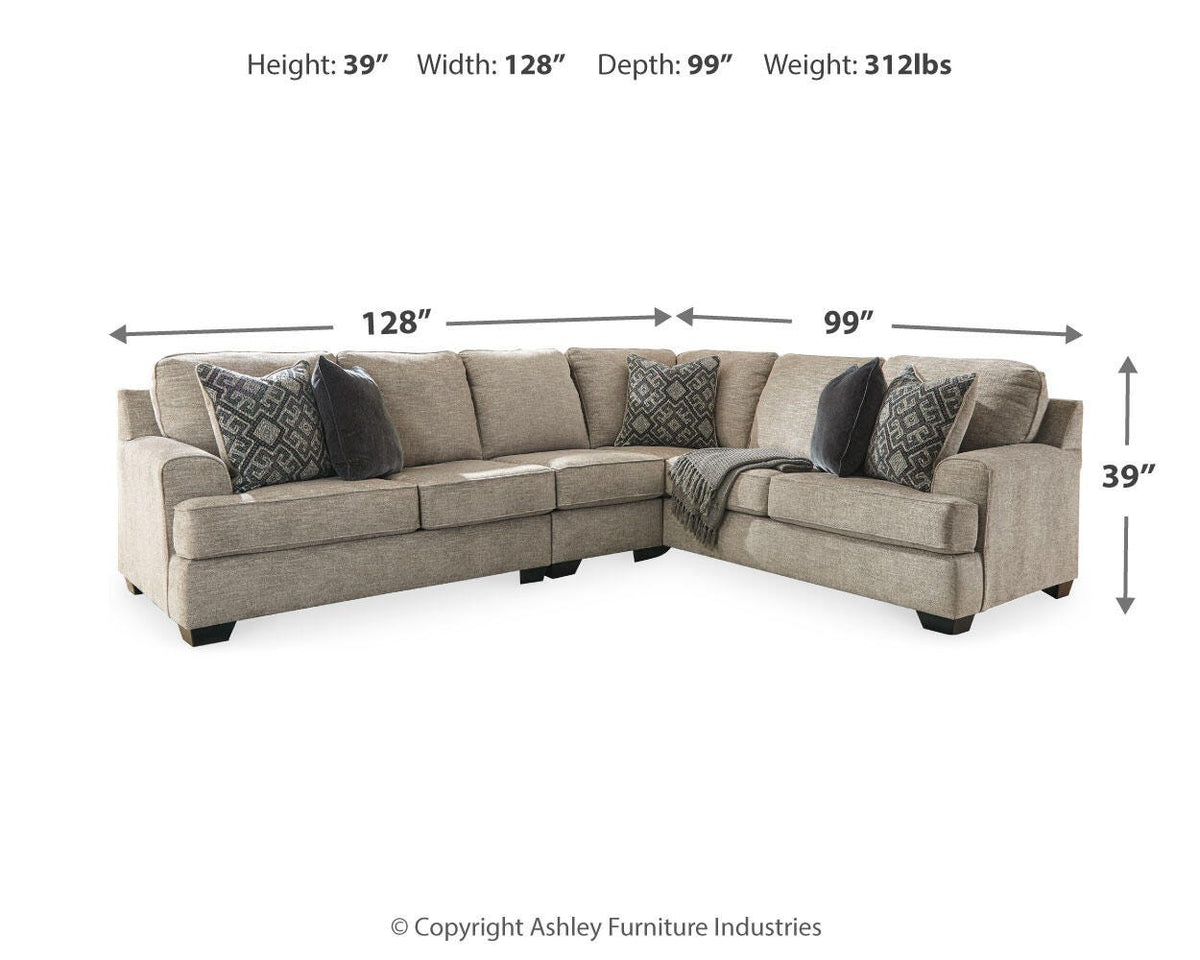 Bovarian 3-Piece Sectional Chenille