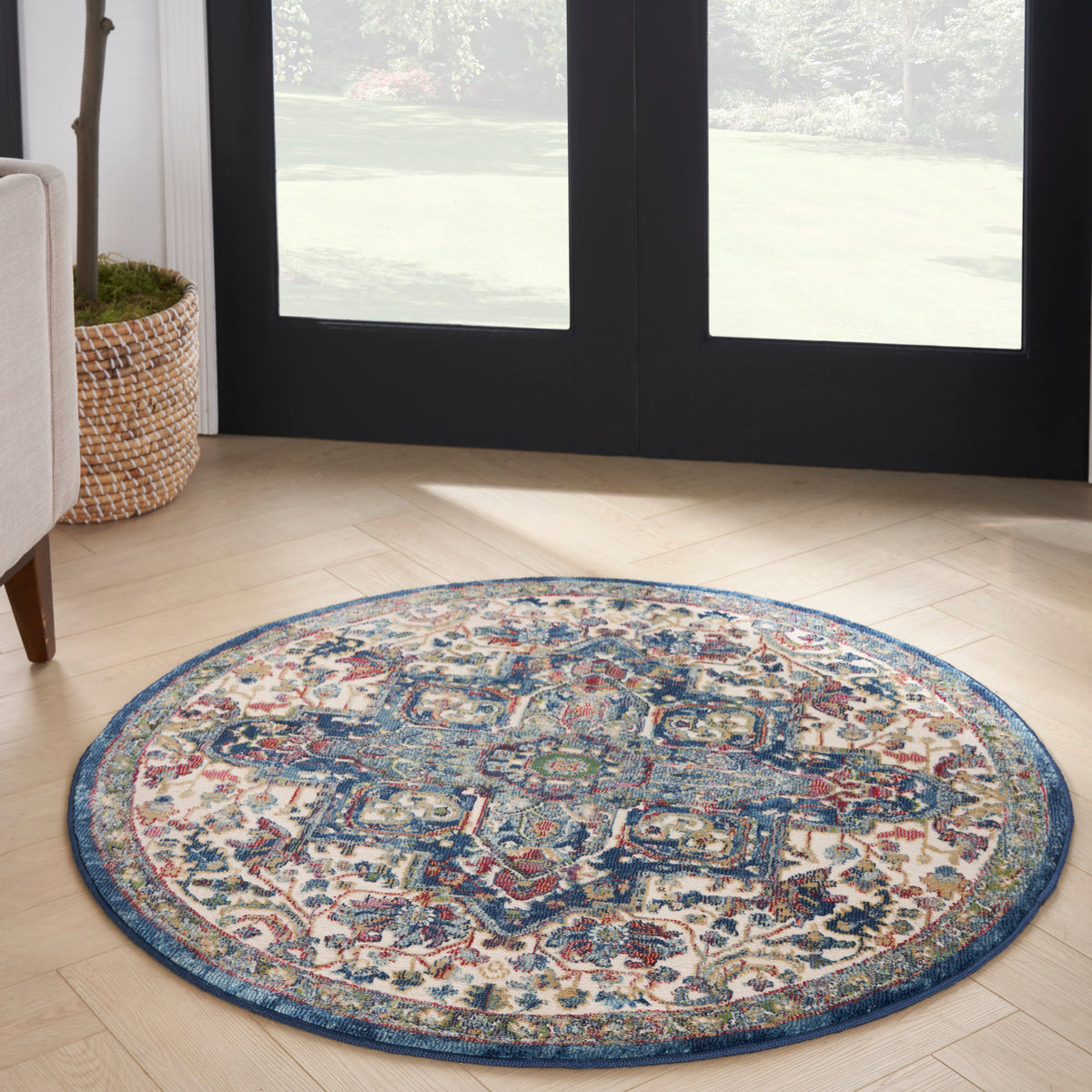 Ankara Global ANR15 Ivory Navy Rug - room scene
