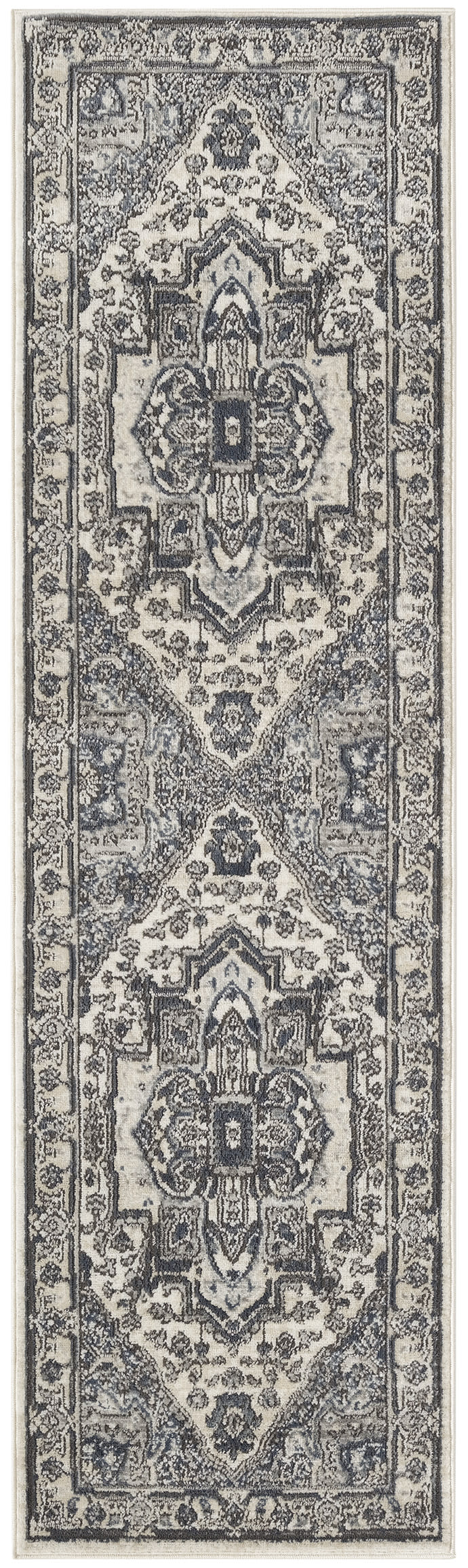 Quarry QUA18 Ivory Navy Rug - Runner