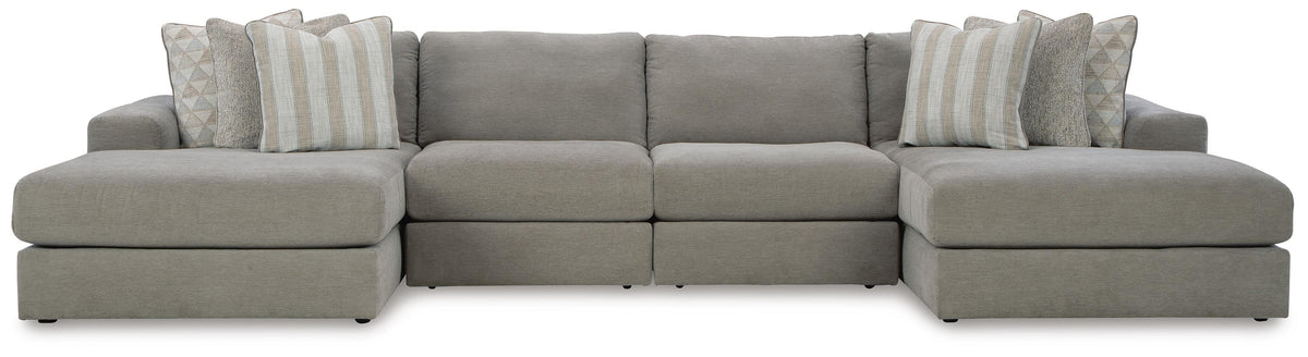 Avaliyah 4-Piece Double Chaise Sectional Chenille