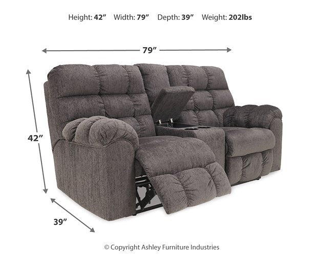 Acieona Reclining Loveseat with Console