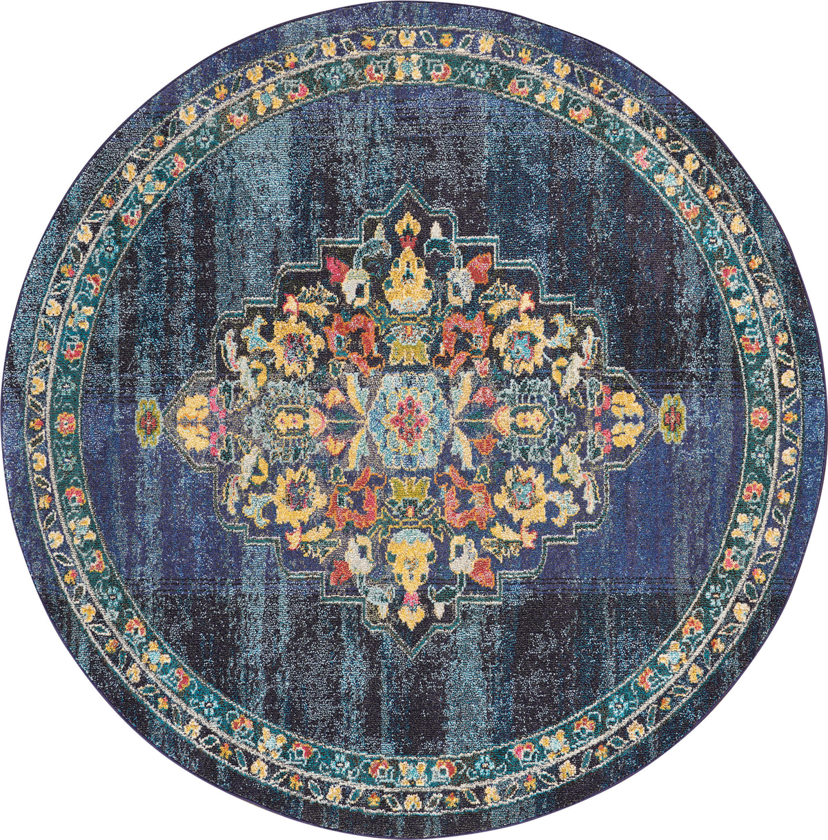 Passionate PST01 Navy Rug - Round