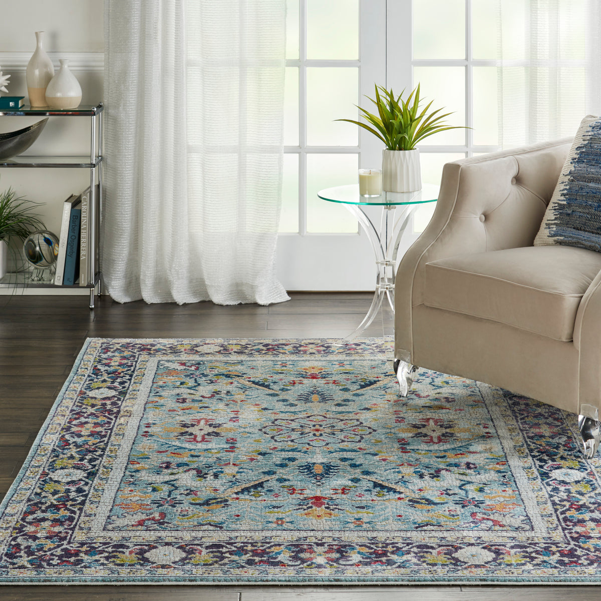 Ankara Global ANR14 Teal Multicolor Rug - room scene