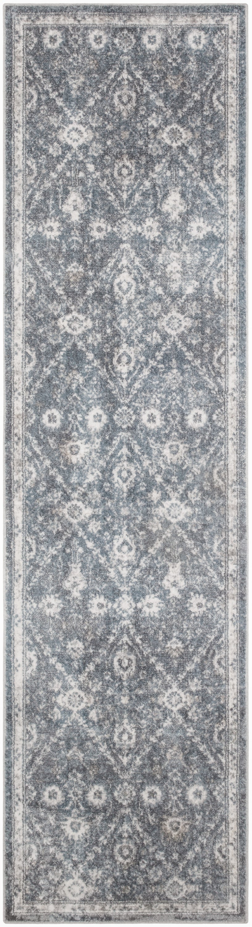 Astra Machine Washable ASW16 Dark Blue Rug - Runner
