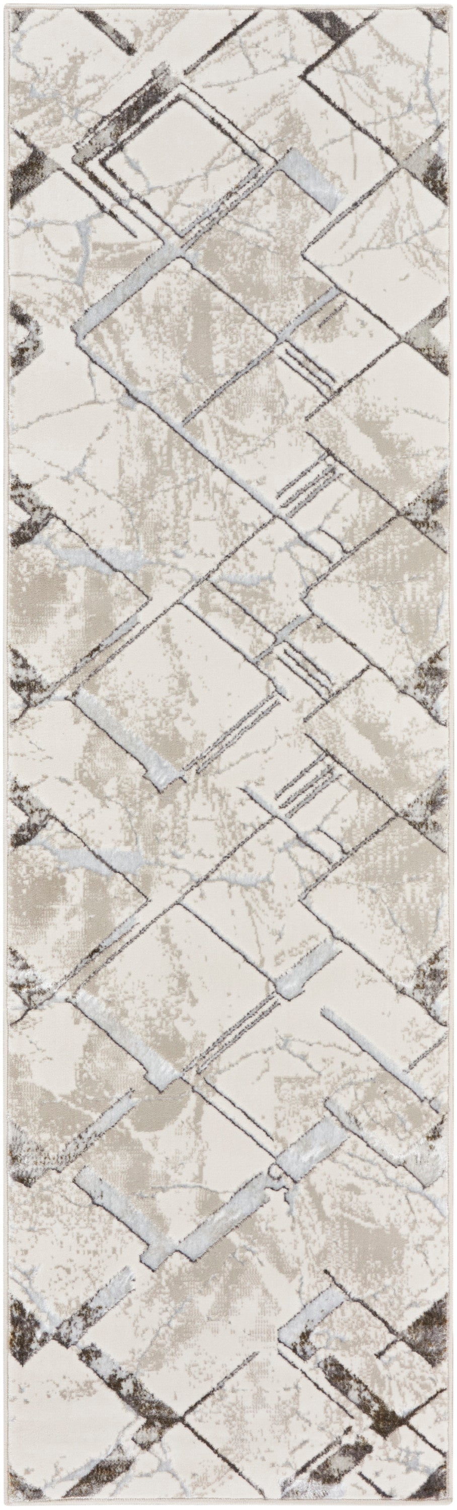 Glitz GLZ02 Ivory Grey Rug - Runner