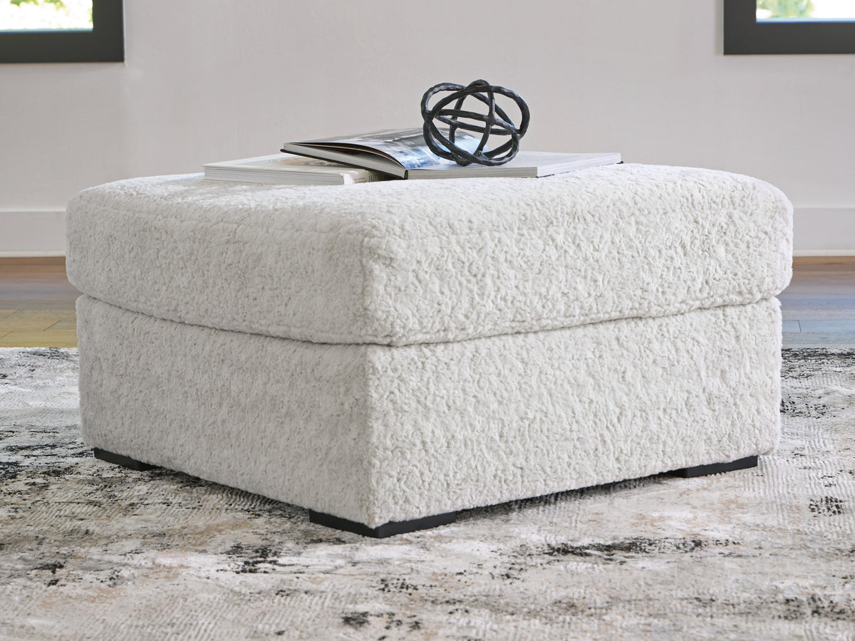 Cuddle Plush Oversized Accent Ottoman Velvet Chenille