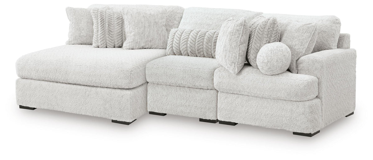 Cuddle Plush 3-Piece Sectional with Chaise Velvet Chenille