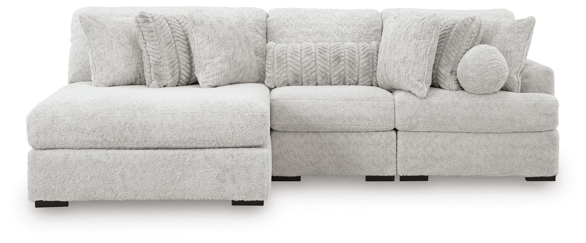Cuddle Plush 3-Piece Sectional with Chaise Velvet Chenille