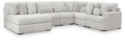 Cuddle Plush 6-Piece Sectional with Chaise Velvet Chenille