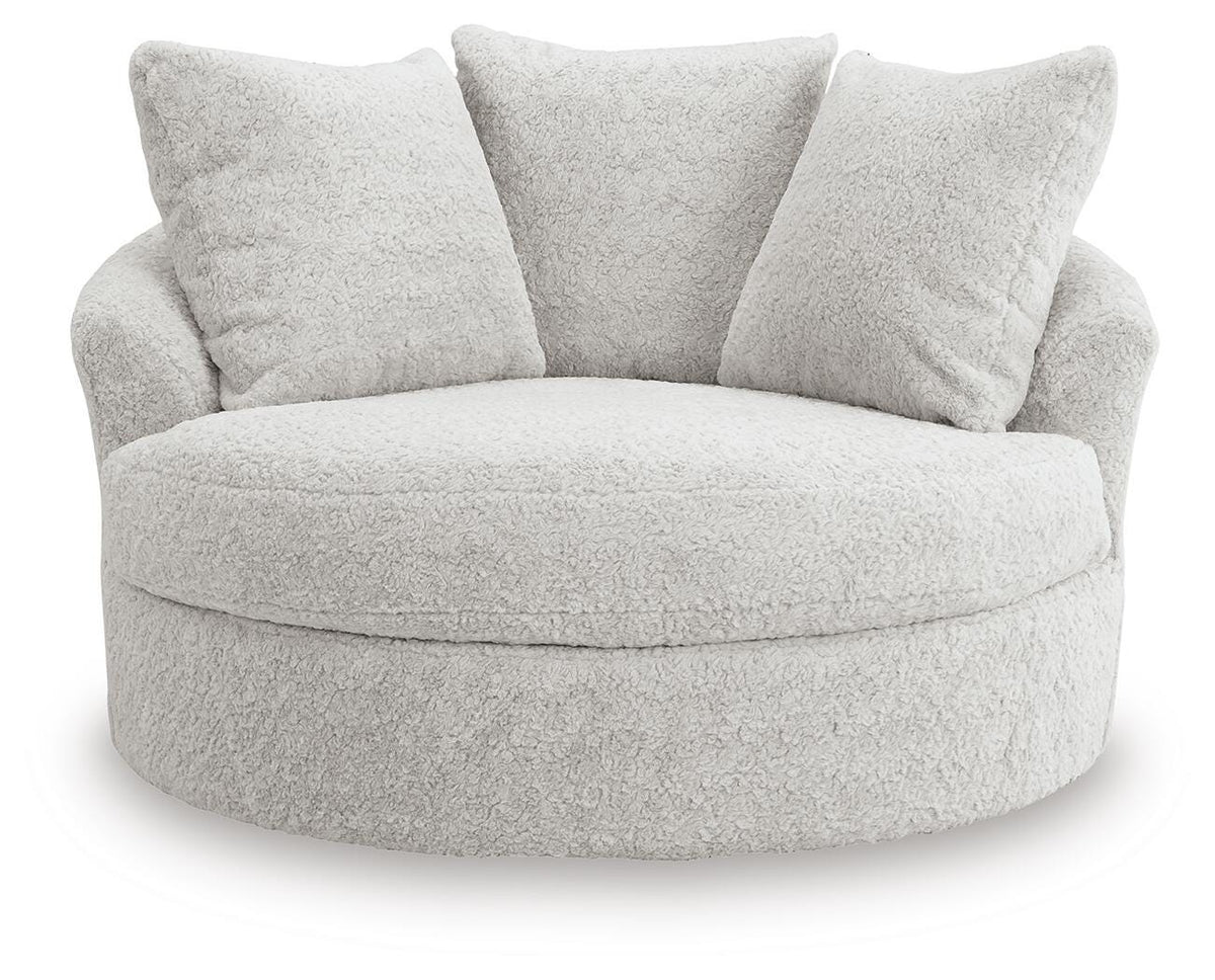 Cuddle Plush Oversized Swivel Accent Chair Velvet Chenille