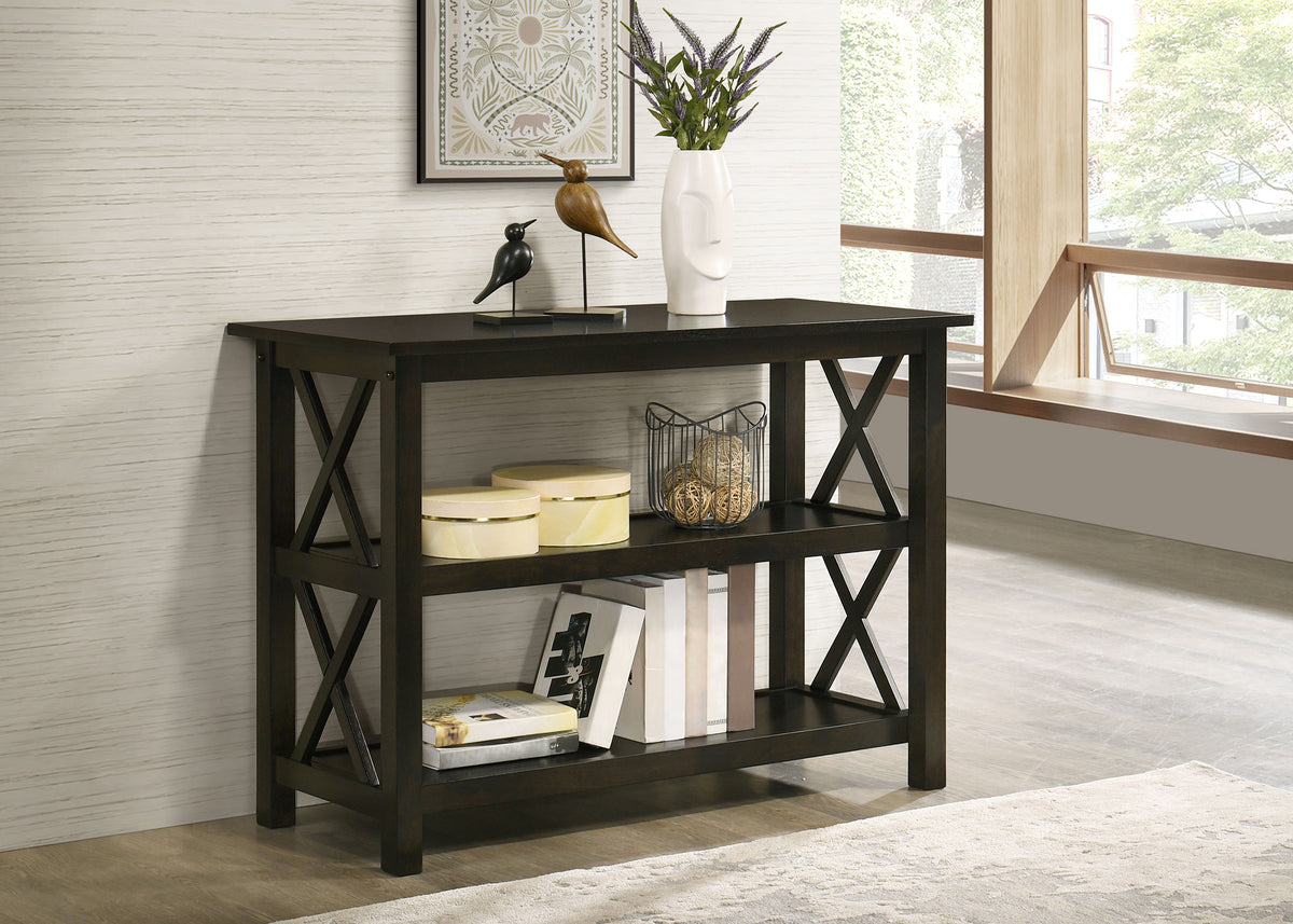 Rachelle 2-shelf Wood Entryway Console Table Dark Merlot