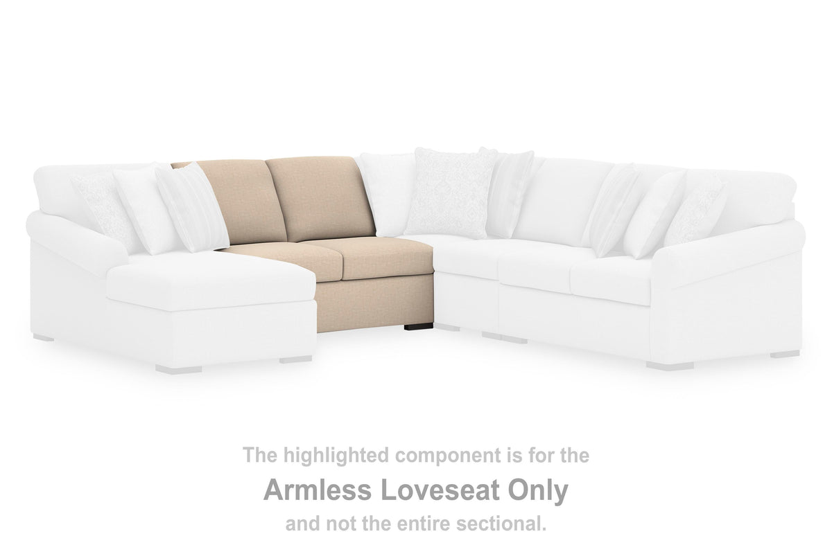 LadyMae Armless Loveseat Next-Gen Nuvella™ Performance Fabric
