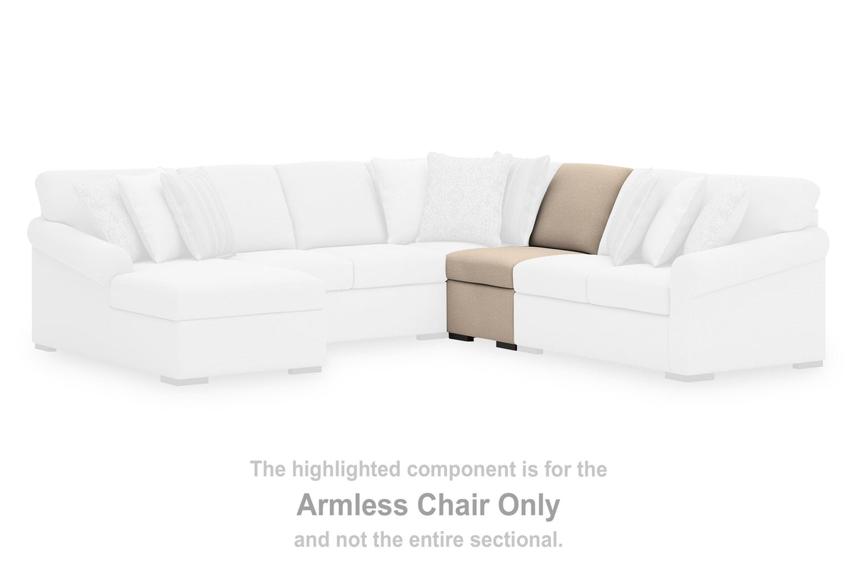 LadyMae Armless Chair Next-Gen Nuvella™ Performance Fabric
