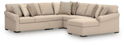 LadyMae 5-Piece Sectional with Chaise Next-Gen Nuvella™ Performance Fabric