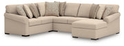 LadyMae 4-Piece Sectional with Chaise Next-Gen Nuvella™ Performance Fabric