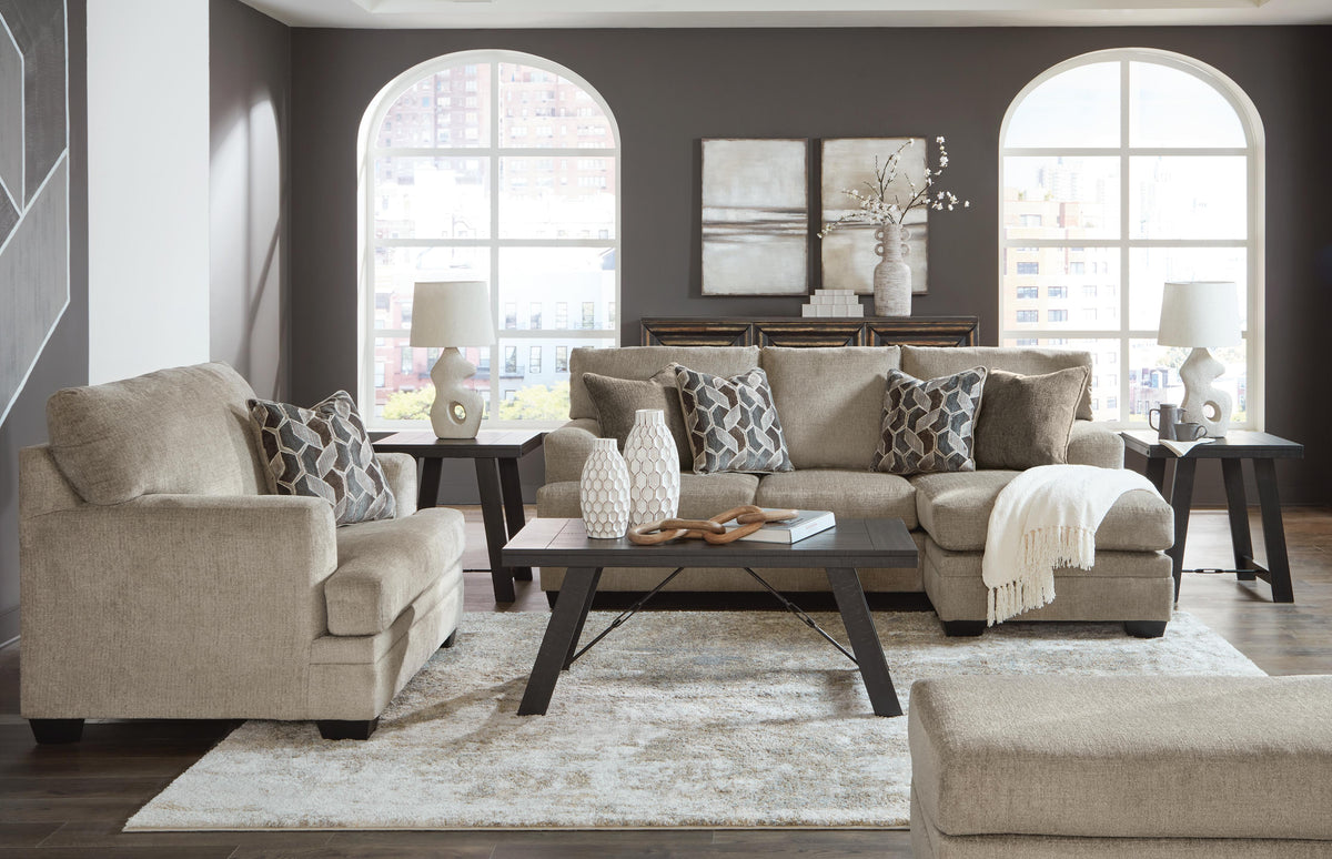Stonemeade Sofa Chaise, Oversized Chair, and Ottoman