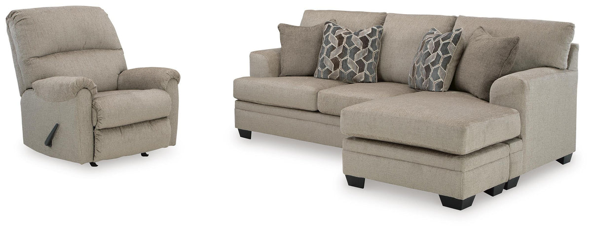 Stonemeade Sofa Chaise and Recliner