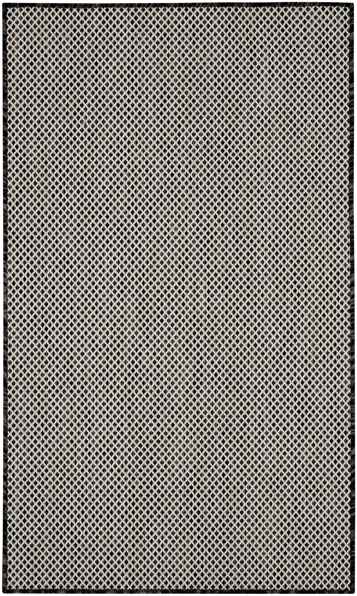 Courtyard COU01 Black White Rug - Rectangle
