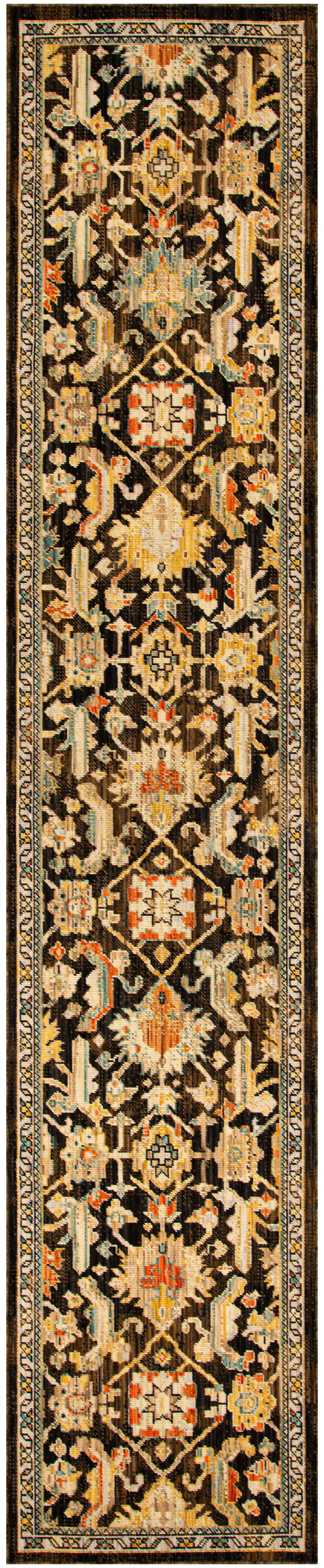 Antique Bloom ANB02 Mocha Multicolor Rug - Runner